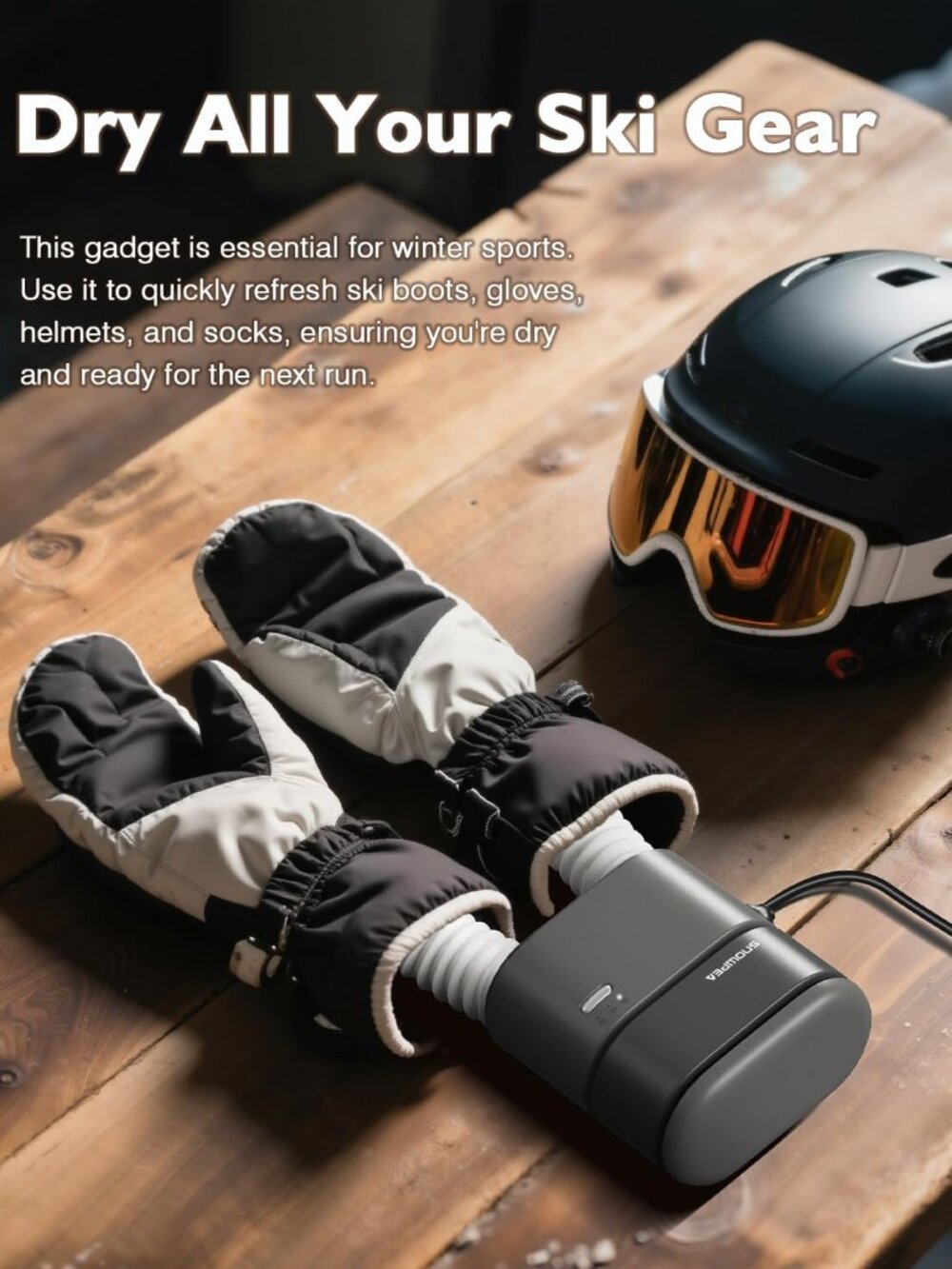 Shoe Dryer,Ski Boot Dryer with Fan Heater,11.8in Extendable Hoses,Rapid Drying,3 - Picture 2 of 7